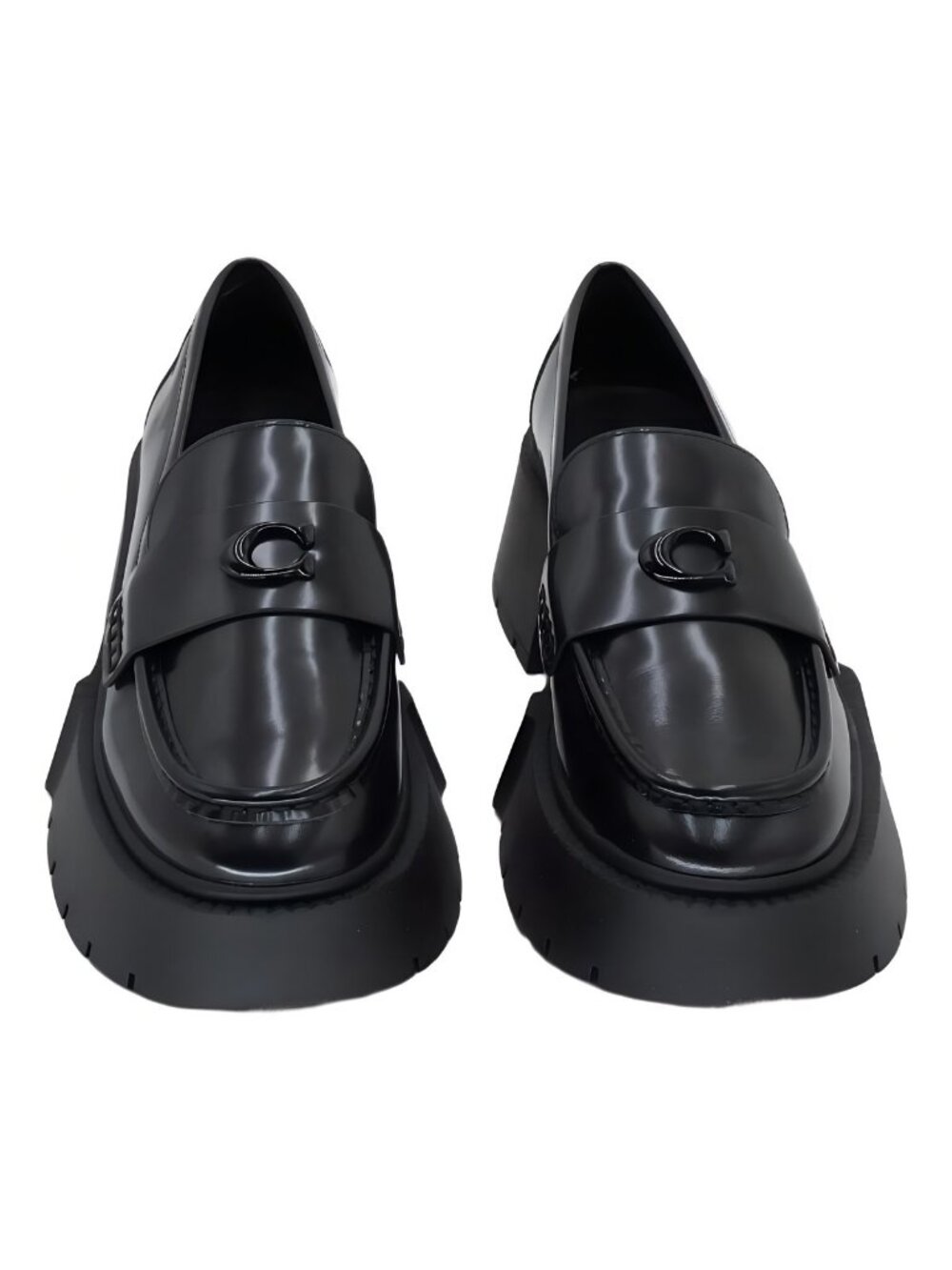 Coach Leah Platform Lug-Sole Loafers Black US 7.5M EU 38 - Picture 5 of 6